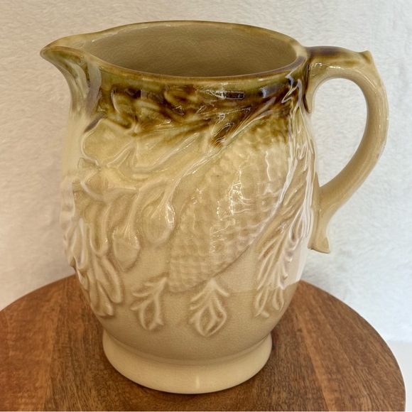 Vintage Harvest Goods Fall Thanksgiving Ceramic Pitcher - Picture 2 of 10